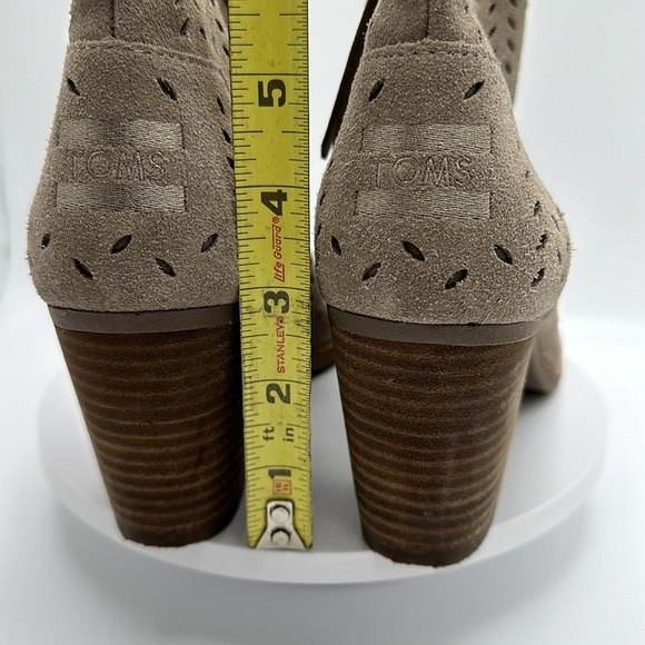 TOM’S “Majorca” Suede Perforated Open Toe Booties, Size 7.5 - Picture 5 of 8